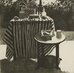 Untitled by Karolina Larusdottir, 'Still Life by Window' etching and aquatint, sold Oct 2025