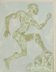 Untitled by Elisabeth Frink, 'Running Man' (Wiseman 140) screenprint in colours, sold Oct 2025