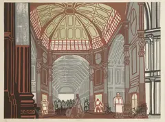 Untitled by Edward Bawden, from 'Six London Markets' lithograph in colours, sold Jul 2025