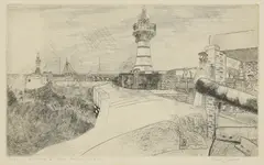 Untitled by Anthony Gross, 'Entrance to Dover Harbour' (Herdman 4101) etching, sold Jul 2025