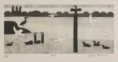 Untitled by Julian Trevelyan, 'Birds' etching and aquatint, sold Jul 2025