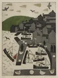 Julian Trevelyan, Untitled, 'Shetland' etching and aquatint in colours