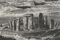 Gertrude Hermes, Untitled, 'Stonehenge' woodcut