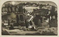 Untitled by Graham Clarke, 1973 etching and aquatint, sold Jul 2025