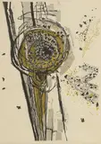 Gertrude Hermes, Untitled, 'Bees' wood engraving in colours