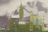 Patrick Procktor, Untitled, 'Sarum' etching and aquatint in colours