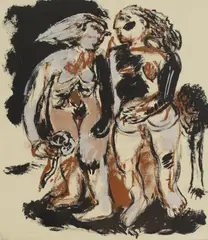 Untitled by Maurice Cockrill, ink and gouache 61 x 54cm, sold Jul 2025