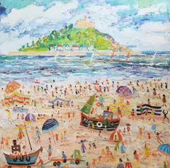 Untitled by Simeon Stafford, oil on board 83 x 83cm, sold Jul 2025