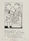 Barry Fantoni, Untitled, pen and ink and collage heightened with white 19.5 x 14.5cm