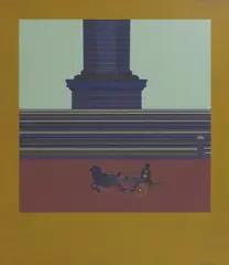 Jack Coulthard, Untitled, 'Pony and Flat Cart' acrylic on board 122 x 106cm Provenance: With Mercury Gallery