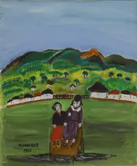 Untitled by Moshe Maurer, oil on canvas 60 x 50cm and 61 x 51cm, sold Jul 2025