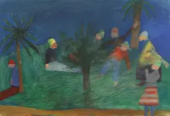 Mana Lagerholm, Untitled, ‘Whoopie Tree’ mixed media 59 x 83.5cm From the contents of Brook House