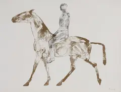 Untitled by Elisabeth Frink, 'Horse and Rider' lithograph in colours, sold Jul 2025