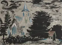 John Piper, Untitled, Hampshire' (Levinson 284) lithograph in colours