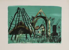 John Piper, Untitled, 'Avoncroft Museum' (Levinson 258) lithograph in colours