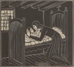 Untitled by Eric Gill, ‘Mother and Child’ woodcut, sold Jul 2025