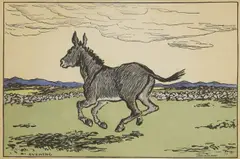 John Butler Yeats, Untitled, 'Evening' a hand-coloured woodblock print 20 x 30.5cm