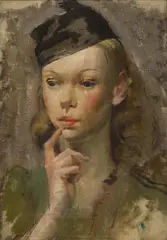 Bernard Fleetwood-Walker, Untitled, Portrait of a young woman oil on canvas 43 x 31cm Provenance: Bonhams