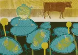 Edward Bawden, Untitled, ' A Frog and an Ox' (MG 088) linocut in colours