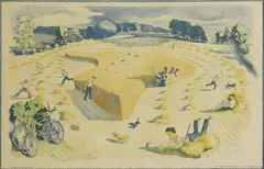 Untitled by John Nash, 1946 lithograph in colours, sold Jul 2025