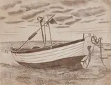 Richard Bawden, Untitled, 'The Beach Aldeburgh' etching