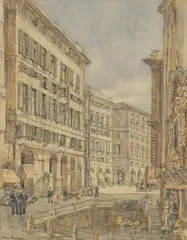 Henry Rushbury, Untitled, pen and ink and watercolour 40 x 30cm and 30 x 37.5cm (2)