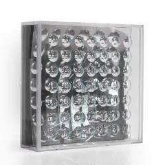 Adolf Luther, Untitled, concave mirror and wooden panel in an acrylic box