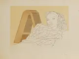 Man Ray, Untitled, ‘Letter A (L'A)' (Anselmino 41) etching and aquatint with relief in colours