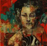 Rimi Yang, Untitled, mixed media on board 30.5 x 30.5cm