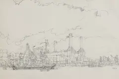 Michael Warren, Untitled, pencil 39.5 x 58cm Exhibited: Chelsea Art Club
