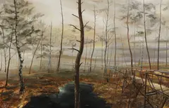 Untitled by Julian Perry, oil on board 117 x 183cm, sold Jul 2025