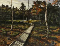 Untitled by Julian Perry, oil on board 122 x 158cm, sold Jul 2025