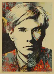Untitled by Shepard Fairey, based on a 1982 photograph of Andy Warhol by Karen Bystedt, sold Jul 2025