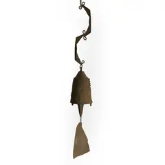 Paolo Soleri, Untitled, a bronze wind bell with an uneven verdigris patina throughout