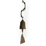 Paolo Soleri, Untitled, a bronze wind bell with an uneven verdigris patina throughout