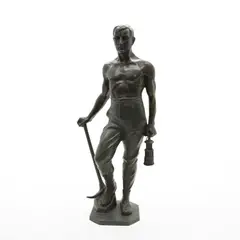 Franz Iffland, Untitled, a bronze of a miner with a pickaxe