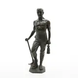Franz Iffland, Untitled, a bronze of a miner with a pickaxe