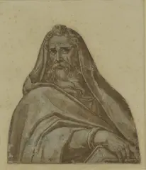 Untitled by Federico Zuccari, St Matthew brown pen and ink, sold May 2025