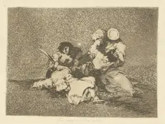 Untitled by Francisco Goya, 'Las Murgeres Dan Valor' (The Women give Courage) etching and aquatint, sold May 2025