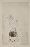 Mukul Dey, Untitled, 'Ganga River during the Lunar Eclipse' a preparatory etching