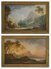 Untitled by Adolf Friedrich Harper, oil on canvas 56 x 92cm and 55 x 88cm (2), sold May 2025