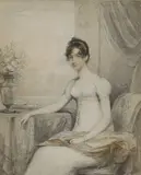 Henry Edridge, Untitled, in a white dress watercolour over pencil