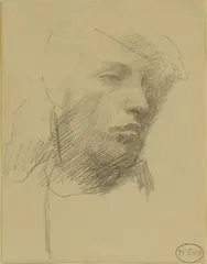 Ambrose McEvoy, Untitled, Portrait study of a man pencil