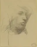 Ambrose McEvoy, Untitled, Portrait study of a man pencil