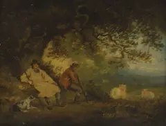 Untitled by George Morland, oil on panel 14 x 18cm Provenance: The collection of David and Sandy Fuller., sold May 2025