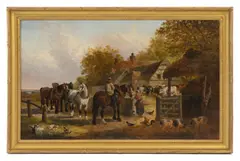 John Frederick Herring Jnr, Untitled, oil on canvas 76.5 x 127cm