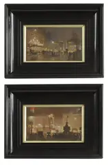 Untitled by George Hyde Pownall, oil on board 18 x 26cm (2), sold May 2025