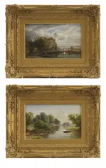 Untitled by Alfred Augustus Glendening, Jr., oil on canvas laid down on panel 15 x 25cm (2), sold May 2025