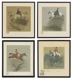 called 'Snaffles' Charles Johnson Payne, Untitled, Nasty Steeplechasing Beggar' each signed 'Snaffles' in pencil beneath (4)