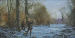 Untitled by John Trickett, oil on canvas 40 x 76cm, sold May 2025